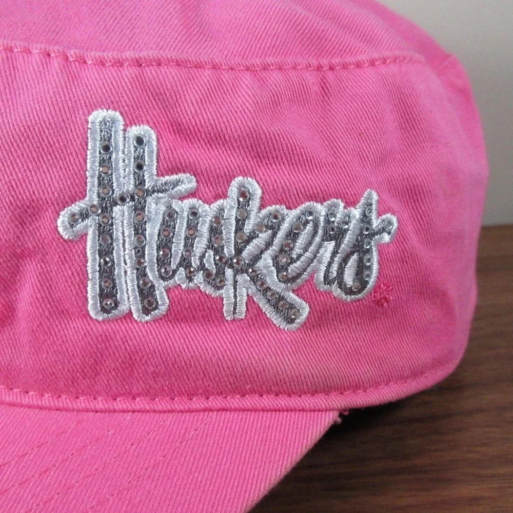 University Of Nebraska Hat Womens Cadet Cap Military Strap Back Cornhuskers NCAA